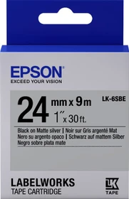 Epson LK-6SBE Beschriftungsband, 24mm, schwarz/silber
