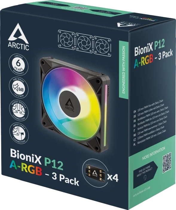 ARCTIC BioniX P14 A-RGB, schwarz, 140mm, 3er-Pack