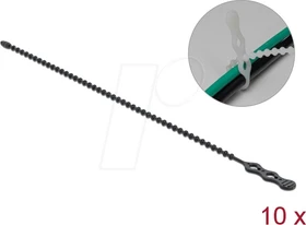 DeLOCK Blitzbinder wiederverwendbar, 4.5mm, 210mm, schwarz, 10 Stück