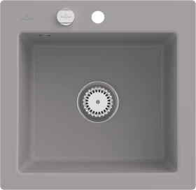 Villeroy & Boch Subway 50 S flat flächenbündig Becken mittig mit Ablauffernbedienung fossil