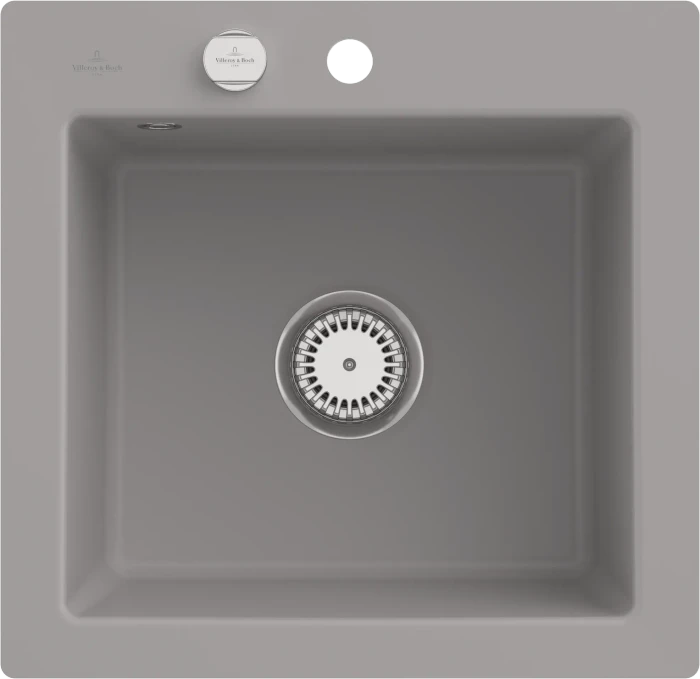 Villeroy & Boch Subway 50 S flat flächenbündig Becken mittig mit Ablauffernbedienung fossil