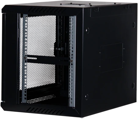 Rockstable 19" Wandschrank 9HE, Gitternetztür, IP2X, schwarz, 440mm tief