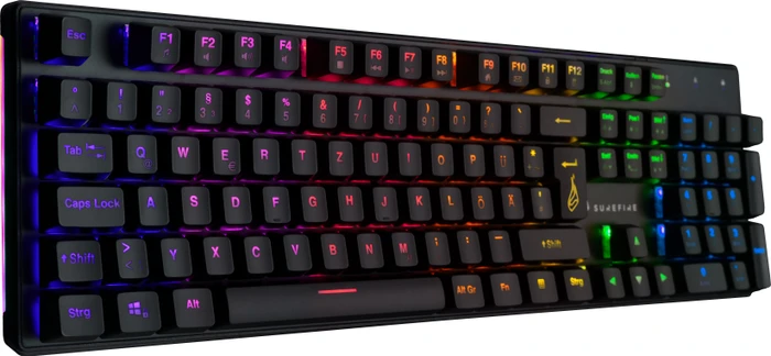 Verbatim SureFire KingPin M2 Gaming Keyboard, LEDs RGB, RED Switches, schwarz, USB, DE