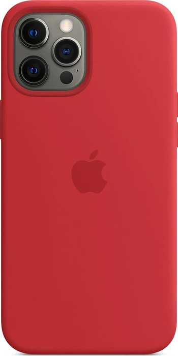 Apple Silikon Case mit MagSafe für iPhone 12 Pro Max rot