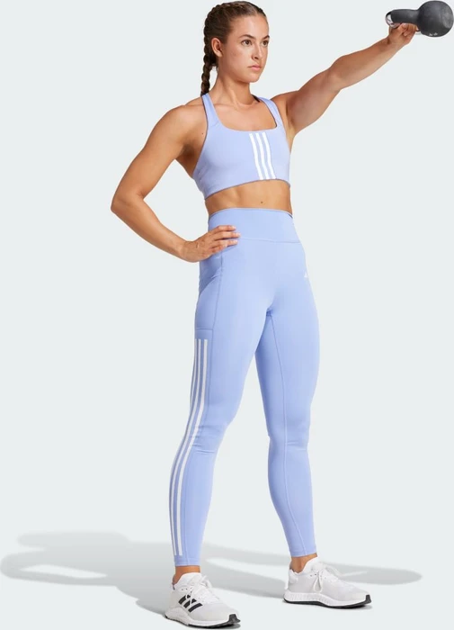 adidas Optime 3-Streifen Full-Length Hose lang blue spark (Damen)