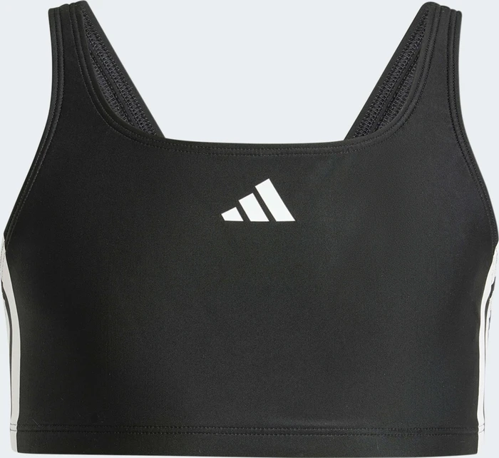 adidas 3-Sreifen V-Back Bikini-Set schwarz/weiß (Junior)