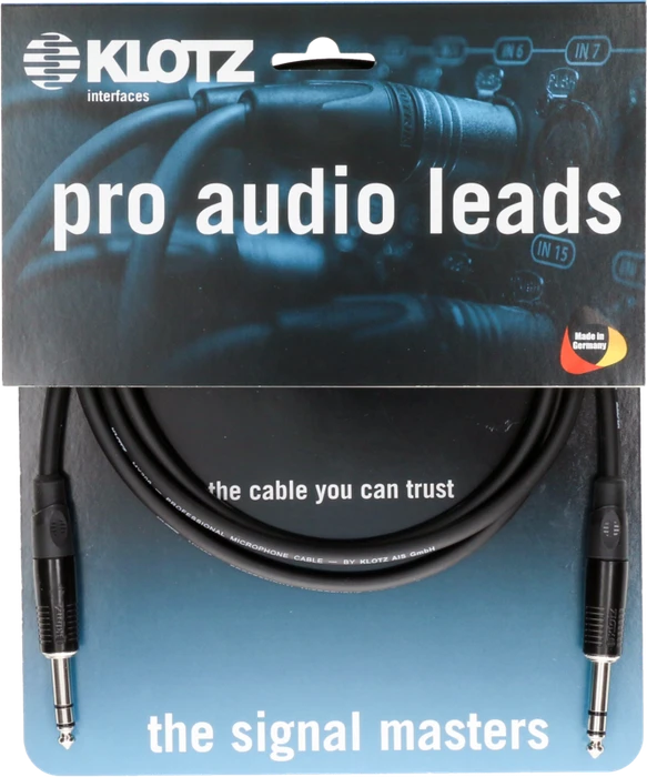 Klotz Audio Leads TRS Neutrik 3.0m