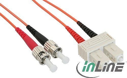 InLine LWL Duplex Kabel, OM2, 2x SC Stecker/2x ST Stecker, 3m, orange