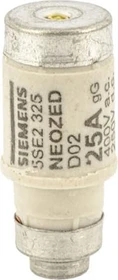 Siemens NEOZED-Sicherungseinsatz, D02, 25 A, gG, Un AC: 400 V, Un DC: 250 V, mit verzinnten Kontaktkappen