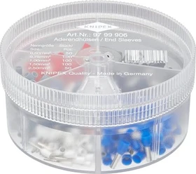 Knipex Aderendhülsen-Sortiment, 400-tlg., 0,5-2,5mm², vollisoliert, weiß, grau, rot, schwarz, blau
