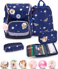 Belmil Premium Compact Plus Daisy Schultaschen-Set, 5-tlg.