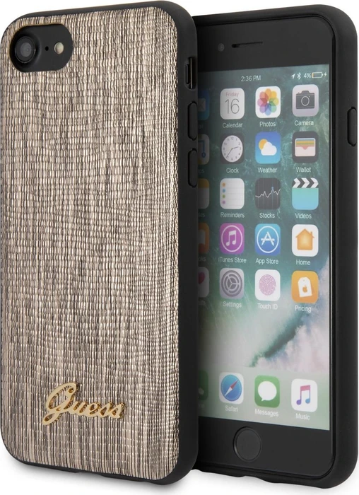 Guess Hard Cover Lizard für Apple iPhone SE (2020) gold