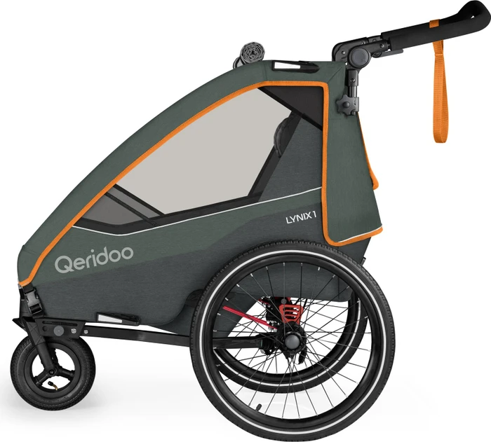 Qeridoo Lynix 1 Fahrradanhänger forest green (Modell 2024)