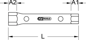 KS Tools Rohrsteckschlüssel gerade, 46/50x240mm