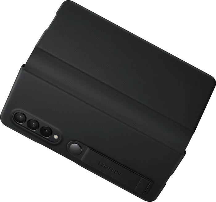 Samsung Leather Flip Cover für Galaxy Z Fold 3 5G schwarz