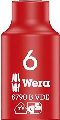 Wera 8790 B VDE Zyklop Außensechskant Steckschlüssel 3/8", 6x46mm