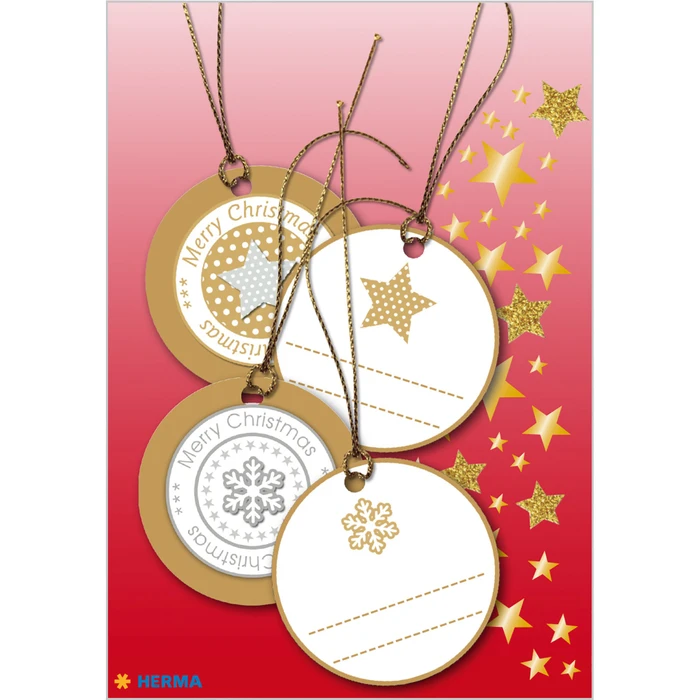 Herma Aushängeschilder Weihnachten 3D gold mit Faden