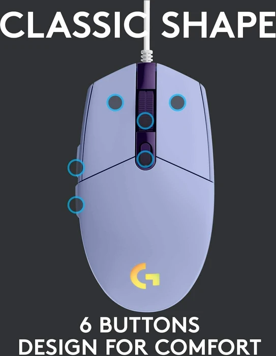Logitech G203/G102 Lightsync Lilac, USB