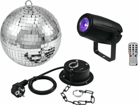 Eurolite Set Spiegelkugel 20cm mit Motor + LED PST-5 QCL Spot