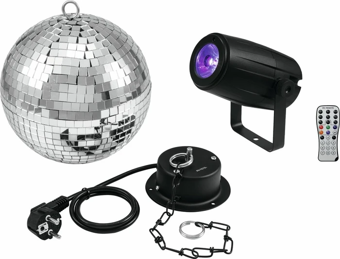 Eurolite Set Spiegelkugel 20cm mit Motor + LED PST-5 QCL Spot