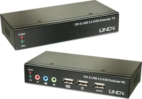 Lindy 39377 KVM Extender DVI-D/USB/Audio, 100Base-TX