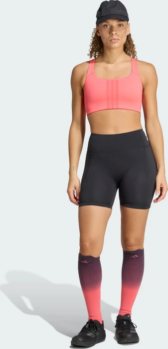 adidas Optime Workout 3-Streifen Medium-Support Sport-BH pure turbo/core pink (Damen)