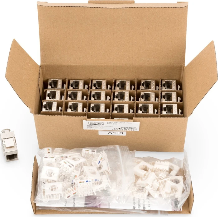 Digitus Keystone Modul RJ-45 Buchse via Verlegekabel Cat6a, 2er-Pack