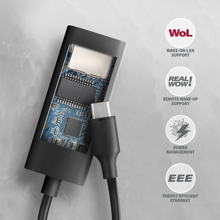 Axagon Gigabit LAN-Adapter, schwarz, RJ-45, USB-C 3.0 [Stecker]