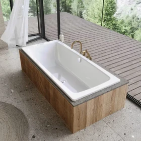 Kaldewei Cayono Duo 725 Badewanne 180x80x41cm, Perl-Effekt, alpinweiß