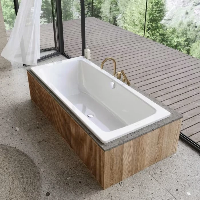 Kaldewei Cayono Duo 725 Badewanne 180x80x41cm, Perl-Effekt, alpinweiß