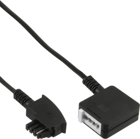 InLine Telefonkabel TAE-N (Stecker)/TAE-N (Buchse), 10m, schwarz