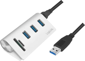 LogiLink USB-Hub mit Kartenleser, USB 3.0 Micro-B [Buchse] (CR0045)
