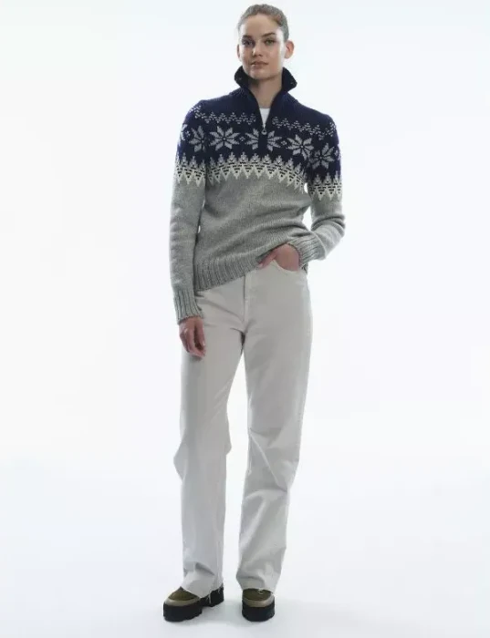 Dale of Norway Myking Strickpullover light charcoal/off white/navy (Damen)