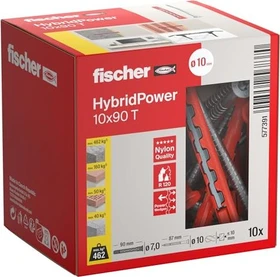 fischer HybridPower 10x90 T Schrauben/Dübel-Sortiment, 10 Stück