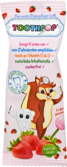Toothpop Zahnpflege Lollipop Erdbeer, 1 Stück