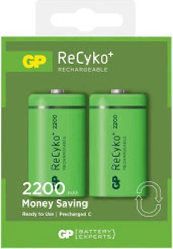 GP Batteries Rechargeable Baby C NiMH 2200mAh, 2er-Pack