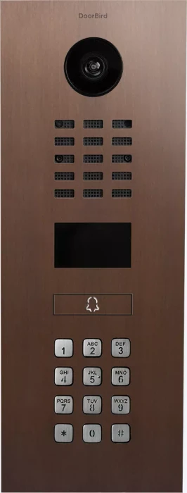 DoorBird D2101KV IP Video Türstation mit 1 Ruftaste, Keypad Modul, Baubronze