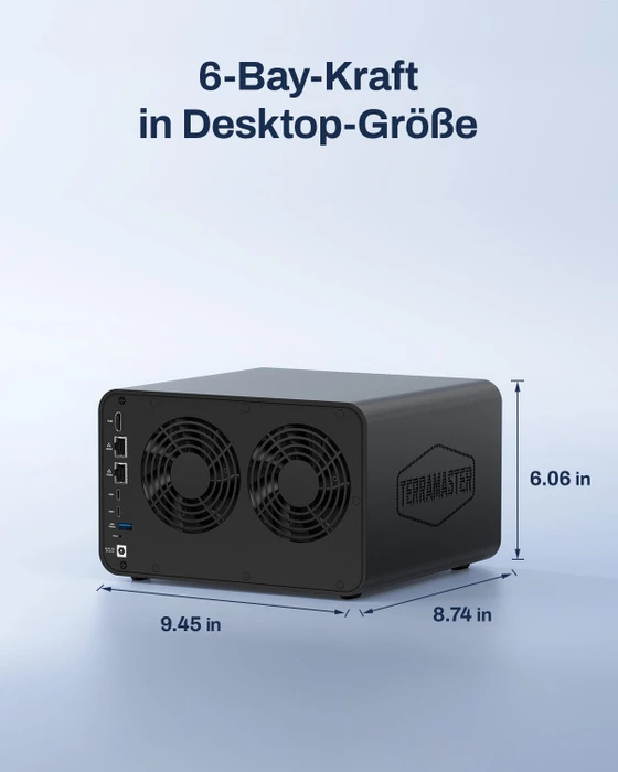 TerraMaster F6-425 Pro, Intel Core i3-1315U, 8GB RAM, 2x RJ-45 10GBase-T, 2x USB4