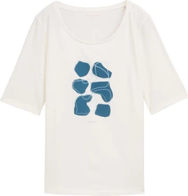 Tom Tailor Print T-Shirt kurzarm soft clear white (Damen)