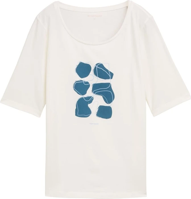 Tom Tailor Print T-Shirt kurzarm soft clear white (Damen)