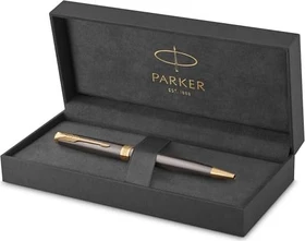 Parker Sonnet Grey Core GT Kugelschreiber grau/gold trim, Geschenkbox