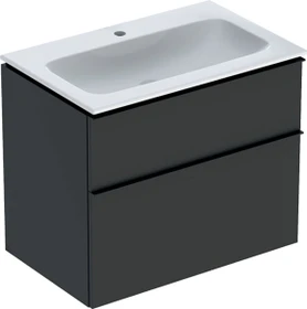 Geberit iCon Set Möbelwaschtisch/Unterschrank 75cm weiß, Korpus: lava/lackiert matt, Griff: lava/pulverbeschichtet matt