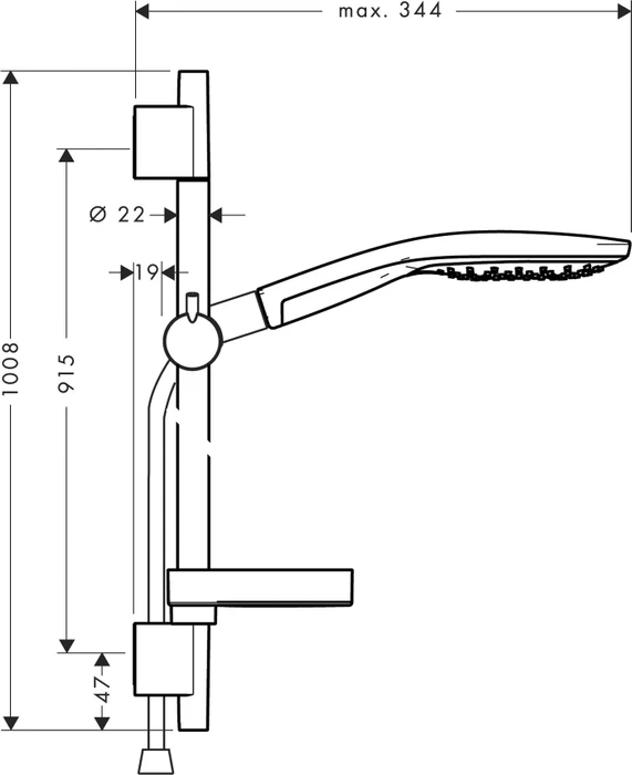 Hansgrohe Raindance Select S Brauseset 150 3jet mit Brausestange 90cm und Seifenschale chrom