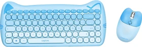 LogiLink Kitty Kindgerechtes Wireless Tastatur-Maus-Set, blau, USB, DE