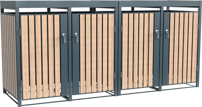 4x 240l holzoptik/anthrazit