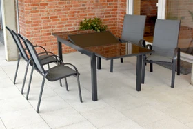 Merxx Amalfi Gartenmöbel-Set schwarz,   5-tlg.
