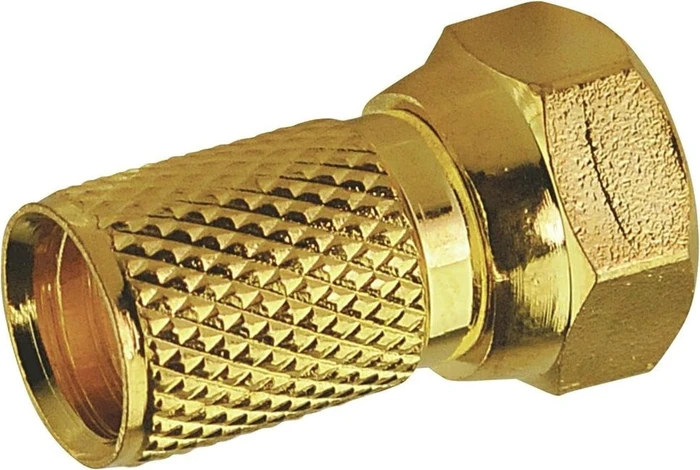 Schwaiger F-Aufdrehstecker 7mm, gold