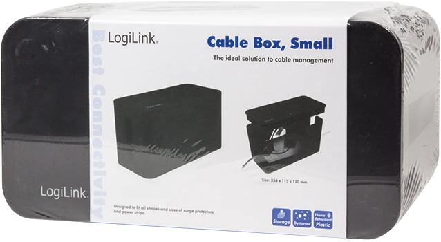 LogiLink Kabelbox klein, 235x115x120mm, schwarz