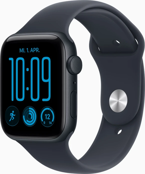 Apple Watch SE 3 (GPS) 44mm mitternacht mit Sportarmband S/M navyblau