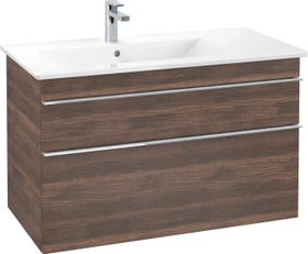 Villeroy & Boch Venticello Waschbeckenunterschrank für Becken links 2 Auszüge 953x590x477mm arizona oak/chrome